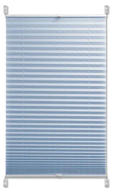 Produktbild von Sunlusso Plissee Klemmfix ohne Bohren – Faltrollo lichtdurchlässig & blickdicht – Hellblau Crash, 95 x 140 cm