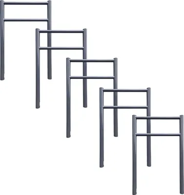 Produktbild von 5x Fahrradanlehnbügel mit Knieholm 115x75 cm Stahl pulverbeschichtet Ø 60 mm Einbetonieren Anthrazit               Typ H