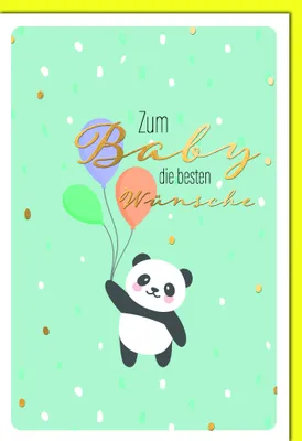 Produktbild von Geburt – Baby – Freudiges Ereignis - Karte mit Umschlag - fliegender P