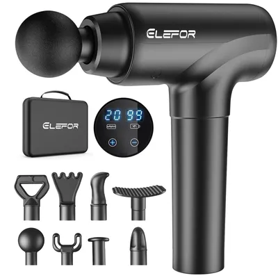 Image de Pistolet de massage, masseur dorsal pour sportifs, 8 têtes de massage, 20 vitesses