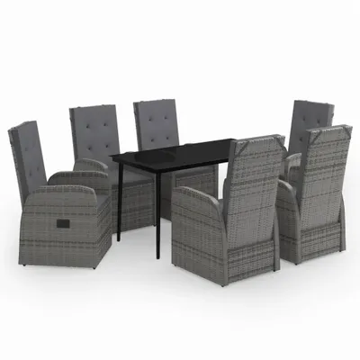 Obrázek produktu pro vidaXL 7dílný zahradní jídelní set s polštáři Grey
