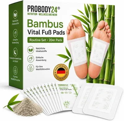 Obrázek produktu pro Náplasti na nohy z bambusu, 100% přírodní složení, 20 kusů, pro relaxaci
