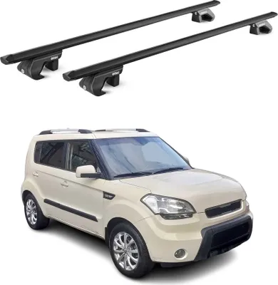 Image de Barres de toit transversales ABE pour Kia Soul AM 2008-2013 5 P Alu Noir 2x