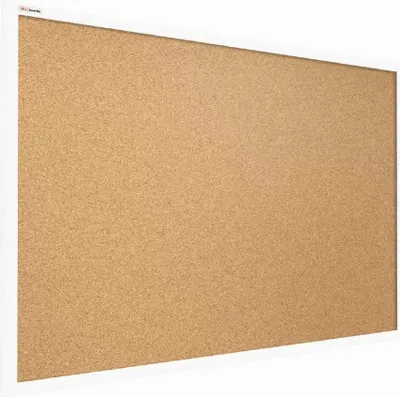 Immagine prodotto di Lavagna in Sughero con Cornice Bianco in Legno 100x80 cm, Bacheca Sughero per Puntine Spille Memoboard
