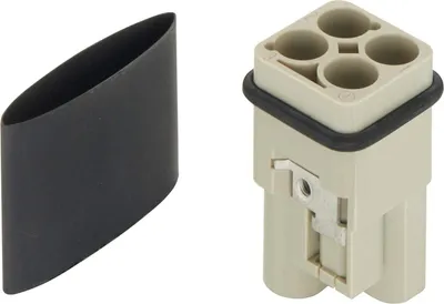 Image de HARTING Han Q3/0 insert mâle (M) connecteur à sertir, 3 pôles + PE 830 V, 40 A - 1 pièce
