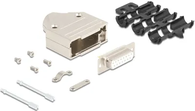 Produktbild von Delock  Sub-D Steckergehäuse 15 Pin aus Metall inklusive Steckerverbinder Buchse und Montagematerial