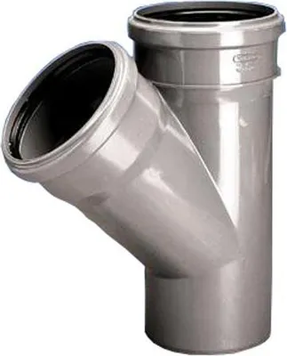 Produktbild von HT-T-Stück, aschefarben, PVC, 50 × 50/67° WAVI-000577 – W/3060421205