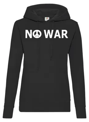 Produktbild von No War Damen Hoodie Friedenssymbol Statement Print Streetwear Mode