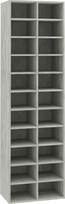 Image de vidaXL Armoire à chaussures gris béton 54×34×183 cm Panneau de particules