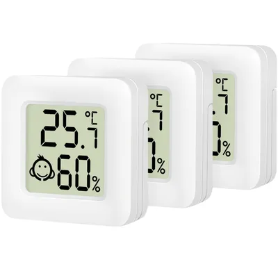 Produktbild von Digitales Mini-Thermometer/Hygrometer 3er-Pack