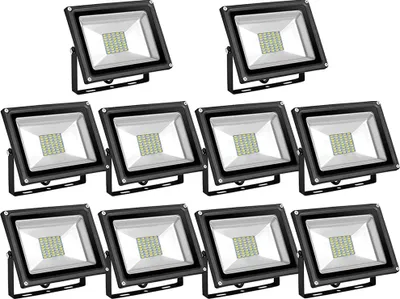Obrázek produktu pro Greenmigo 10x 30W SMD reflektor teplá bílá černý hliníkový kryt IP65 vodotěsná LED lampa nástěnné svítidlo reflektorové osvětlení LED zahradní lampa venkovní reflektor
