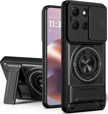 Produktbild von TPU PC Hülle für Motorola Moto G86 5G mit MagSafe Kamera Schieber Hybrid Schwarz