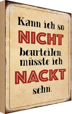Produktbild von vianmo Holzschild 30x20 cm kann so nicht muss nackt sehn Dekoration