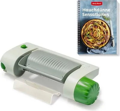 Image de Coupeuse de spirales Betty Bossi Coupeuse de feuilles de légumes, avec livret de recettes. Coupeuse de fruits et légumes innovante qui vous permet de réaliser des lamelles très fines