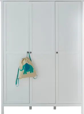 Produktbild von trendteam Babyzimmer Kleiderschrank Ole/Emma Weiß Melamin/Weiß Nachbildung 141 x 192 x 51 cm