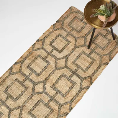 Produktbild von HOMESCAPES Jute Läufer Tiran braun-grau - geometrisch gemustert, 66 x 200 cm