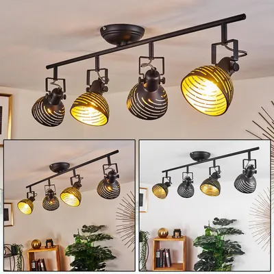 Produktbild von Mitterthal »Mitterthal« Deckenlampe, Metall, Schwarz/Goldfarben