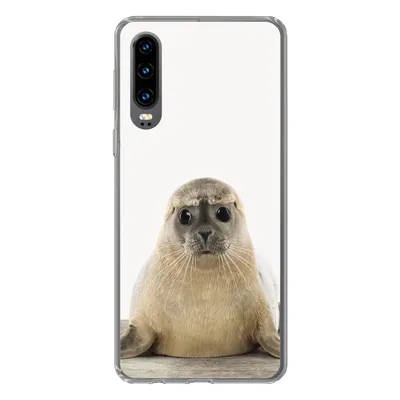 Produktbild von MuchoWow® Handyhülle Schutzhülle Hülle für Huawei P30 Robbe - Tiere - Kinder - Jungen - Mädchen - Kinder Silikon Softcase Handy Hülle - Kartenbesitzer
