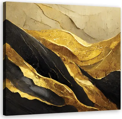 Produktbild von Leinwandbild Gold-Glamour-Abstraktion 30x30 Feeby Gold bild für die wand bereit zum aufhängen