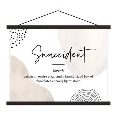 Produktbild von MuchoWow® Textilposter Sprichwörter - Snaccident - Zitate - Wörterbuch - Snaccident Definition 40x30 cm mit schwarzem Rahmen - Dekorationen