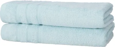 Produktbild von 2er Pack Gästehandtücher 30x50 cm Baumwolle Weich Frottee Unifarben Saugfähig, Farbe:hellblau