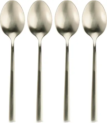 Image de 4 cuillères en or pour le thé, le café, les desserts Petites cuillères Set de cuillères