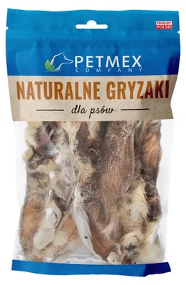 Obrázek produktu pro Petmex Králičí uši s chlupy 100g Přírodní pamlsek pro psy
