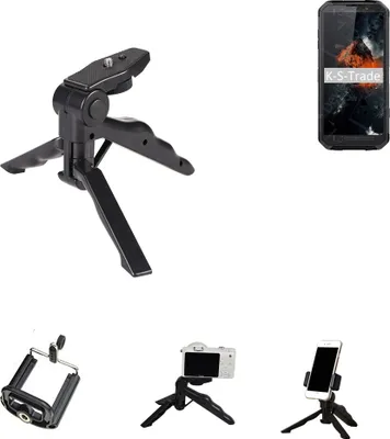 Produktbild von K-S-Trade Stativ Tisch-Ständer Dreibein Handy-Stativ Ständer kompatibel mit Blackview BV9500 Pro Mini-Stativ Smartphone Tripod Handy-Stativ aus