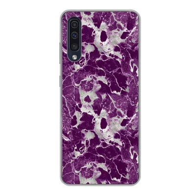 Produktbild von MuchoWow® Handyhülle Schutzhülle Hülle für Samsung Galaxy A50 Marmor - Glitter - Lila - Muster Silikon Softcase Handy Hülle - Mobiltelefonhülle