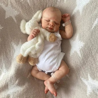 Image de 45CM Reborn Nouveau-né Taille Bébé Poupée Peinte à la main Peau Avec