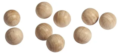 Produktbild von 2 Stück Rohe Holzkugeln,100%, gebohrt, 45 mm ø, 8 mm