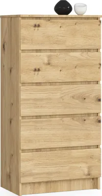 Produktbild von Kommode AKORD K60 Eiche Artisan 60 cm 5 Schubladen B60 x H121 x T40 cm