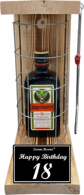 Produktbild von Jägermeister - 18 Happy Birthday - Eiserne Reserve Gitterkäfig Bier Geschenk 18. Geburtstag