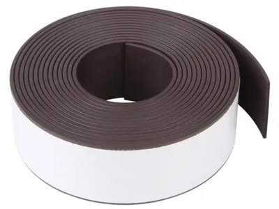 Produktbild von Velleman Flexibles selbstklebendes Magnetband 300 x 2,5 cm, schwarz, Magnetklebeband auf Rolle,