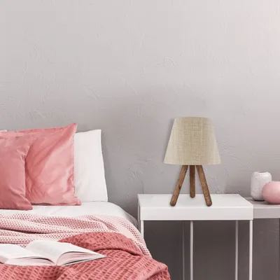 Produktbild von Opviq, AYD- AYDAXL, Beige, Nachttischlampen, 22 x 33 cm, 70% Buchenbaum / 30% PVC -Stoff