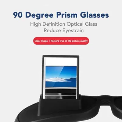 Produktbild von Gesichtsabneigungsgläser, Liegespiegel-Gläser, Horizontale HD-Gläser, Liegespiegel-Gläser, Horizontale Spiegelung, Faulheits-Lesebrille 90-Grad-Spiegelglas