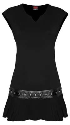 Image de Spiral Direct - Mini-robe pour femme, fronces à la taille, teinture réactive RO16033 (XXL) (noir)