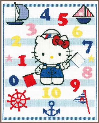 Obrázek produktu pro Vervaco cross stitch set "Hello Kitty se učí", počítaný vzor, 28x35cm
