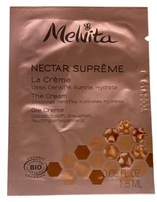 Image de Melvita, Nectar Supreme Bio, Crème pour le visage, effet lissant, raffermissant et illuminateur, format échantillon, 1,5 ml
