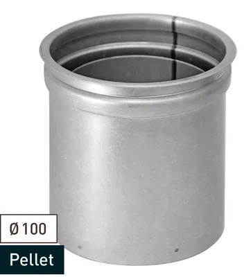 Produktbild von Raik Pelletrohr / Ofenrohr 100mm - Doppelwandfutter silber