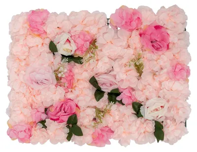Produktbild von Kunstblumen Blütenwand - Seiden Blumenwand Panels Set 20 Stück - 60x40 cm - Handmade Deko - Für Hausparty & Außenbereich - Hellrosa