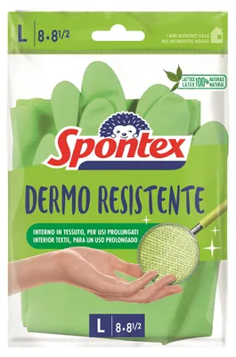 Obrázok produktu pre Rukavice Spontex Latex (veľkosť 8-8 1/2), zelené
