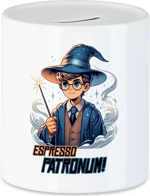 Produktbild von Espresso Patronum Zauberer Spardose - Humorvolle Kaffeeidee