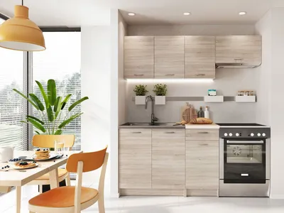 Obrázek produktu pro Kuchyňská linka s LED osvětlením 120/180 cm MILLA - dub sonoma / béžová