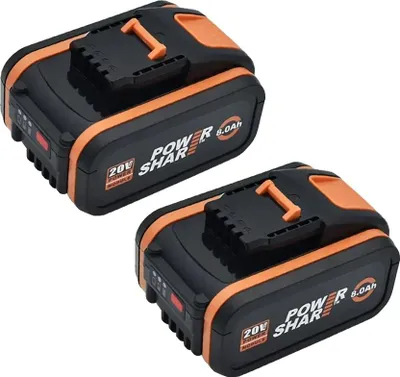 Productafbeelding van Batterij, 4000 mAh capaciteit, compatibel met verschillende Worx-modellen, 8.0Ah - 2 stuks