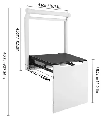 Produktbild von Wandmontierter klappbarer Duschsitz - Mit Haltegriff - 150 kg Tragkraft - Aluminiumlegierung & Kunstleder - Weiß