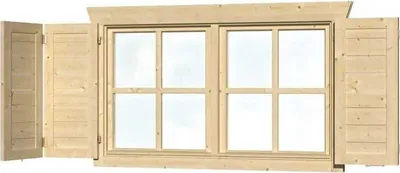 Produktbild von Fensterläden SKAN HOLZ Doppelfenster 28/45 mm klein, natur