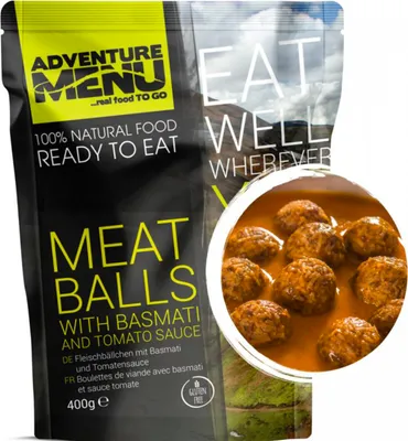 Produktbild von Adventure Menu Fleischbällchen mit Basmati und Tomatensauce - 400g