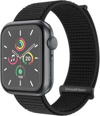Produktbild von imoshion Nylonarmband für das Watch Series 1 t/m 9 / SE (38/40/41 mm) | Series 10 / 11 (42 mm) - Schwarz