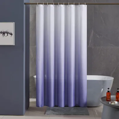 Produktbild von Extra langer Duschvorhang, schimmelresistentes Gewebe für Badewannen und Badezimmer, antibakteriell, waschbar, mit 12 Duschvorhangringen, weiß bis lila, extra groß 200x200cm.